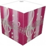 Music Gift TC05 Pink Striped Music Notes Telephone Cube