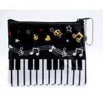 Music Treasures MT450163 Music Coin Purse - Black W/ Skulls, Notes, Keyboard