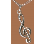Music Gift PP1 Treble Clef Pewter Necklace