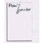 Music Gift RWS010 Relax with a Sax Note Pad