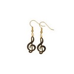 Aim E81A G-Clef Black Earrings