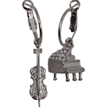 Aim ER436 Earring Piano Cello Crystal Clear/Silver