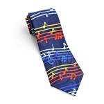 Music Gift RT19 Polyester Tie- Navy W/ Music Notes