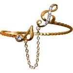 Aim AIM69655 Bracelet Gold Note/G-Clef with Rhinestones