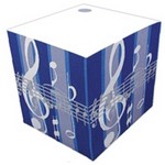 Music Gift TC06 Blue Striped Music Notes Telephone Cube