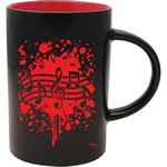 Aim 56158 Mug Black Cafe Red Notes Burst