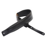 Levy's DM1PD-BLK 3" Black Leather Guitar Strap with Foam Padding and Garment Leather Backing