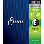 Elixir EL19052 10-46 Optiweb Coated Electric Guitar Strings, Light