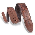 Levy's M4WP-006 3" Wide Embossed Leather Guitar Strap