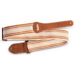 Taylor 4014-20 2" Academy Jacquard Leather Guitar Strap, White/Brown