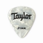 80713 Taylor Celluloid 351 Picks, White Pearl, 0.71mm, 12-Pack