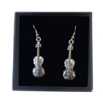 Music Gift PE2 Violin Pewter Earings