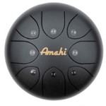 Amahi KLG8BK 8" Black Steel Tongue Drum - C Major