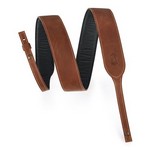 Levy's PMB32GF-BRN 2”-Wide Butter Leather Banjo Strap in Brown Foam Padding & Garment Leather Backing