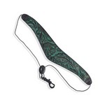 Levy's M27W-002 2.5" Wide Jade Top Grain Leather Saxophone Strap with Garment Leather Backing and Easy Slide Medal