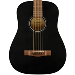 Fender FA-15 3/4 Scale Steel String Acoustic Guitar, Walnut Fingerboard, Black