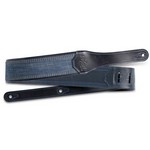 4300-25 Taylor Blue Denim Guitar Strap, Navy Leather Edges, 2.5" Embossed Logo