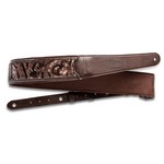 4204-22 Taylor Vegan Leather Strap, Chocolate Brown w/ Sequins, 2.25" Embossed Logo