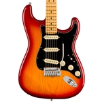 Fender American Ultra Luxe Stratocaster Electric Guitar, Maple Fingerboard, Plasma Red Burst