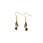 Aim E83A 16th Note Earrings Black and Gold