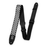 Levy's MPRH-28 Right Height 2-Inch-Wide Polyester Guitar Strap with Black & White Checkered Motif