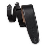 Levy's MRH4GF-BLK Right Height 3.5”-Wide Garment Leather Padded Bass Guitar Strap in Black