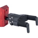 Hercules GSP38WBRPLUS Burgundy Red Auto Grip System (AGS) Guitar Wall Hanger Short Arm, Wooden Base