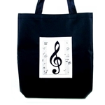 Music Treasures MT500154-1 G-Clef Tote Bag, Black Canvas