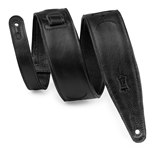 Levy's MG317MPBLKBLK 2.5" Black Padded Garment Leather Guitar Strap, Moon Phases