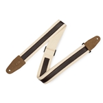 Levy's MC2CG-NAT-DBR 2" Cotton Combo Guitar Strap – Natural Cotton with Dark Brown Leather Strip