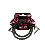 P06406 Ernie Ball 24" Flat Ribbon Stereo Patch Cable 2-Pack - Black