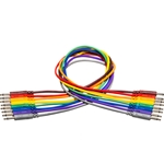 Hosa CMM-815 6 Inch Unbalanced Patch Cables, 3.5 mm TS to Same, 8-Pack Assorted Colors