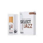 D'Addario ORRS10SSX Organic Select Jazz Unfiled Soprano Saxophone Reeds,10-Pack