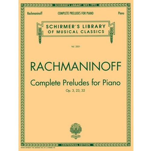 Complete Preludes, Op. 3, 23, 32 - Schirmer Library of Classics Volume 2001 Piano Solo