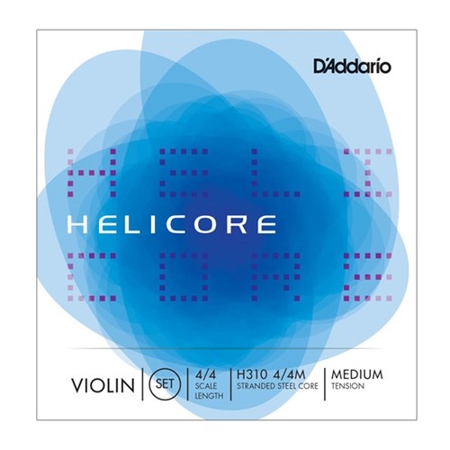H31044M D'Addario Helicore Violin String Set, 4/4 Scale, Medium Tension