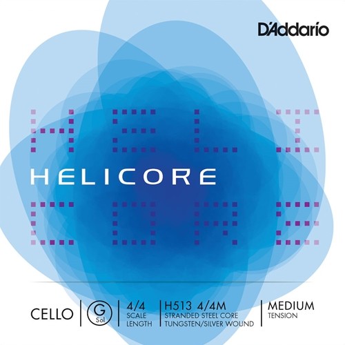 H513 D'Addario Helicore Cello Single G String, Medium Tension
