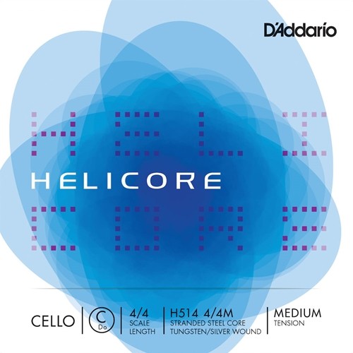 H514 D'Addario Helicore Cello Single C String, Medium Tension