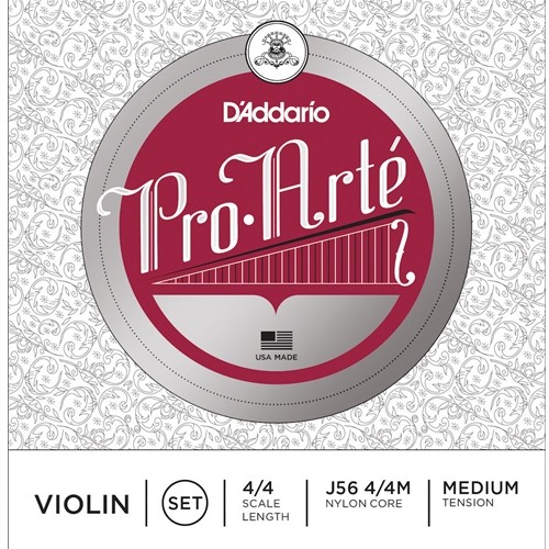 J5644M D'Addario Pro Arte Violin String Set, 4/4 Scale, Medium Tension