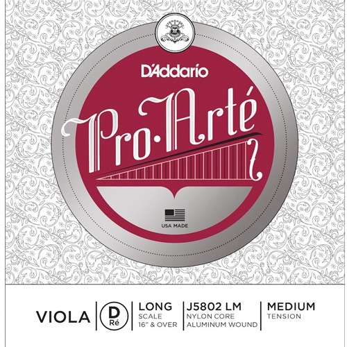 J5802 D'Addario Pro Arte Viola Single D String, Medium Tension