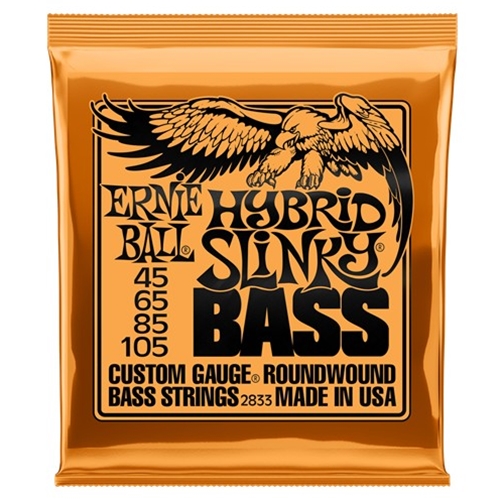 Ernie Ball EB2833 Nickel Wound Electric Bass Strings, Hybrid Slinky (45 - 105)