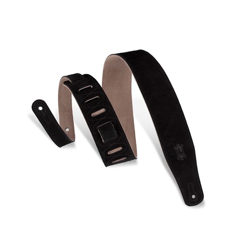 Levy's MS26-BLK 2 1/2" suede guitar strap with suede backing. Adjustable from 38" to 51". Also available in extra lo