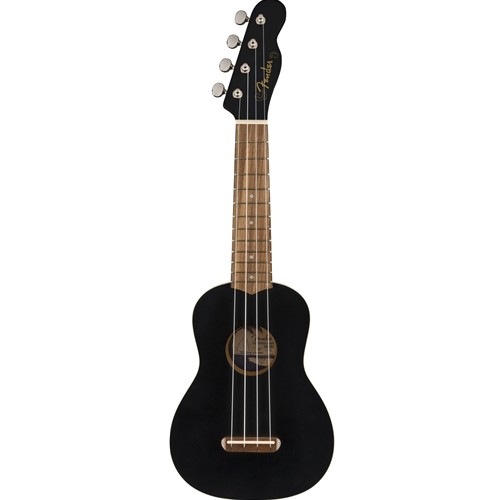 Fender 0971610706 Venice Soprano Uke, Walnut Fingerboard, Black