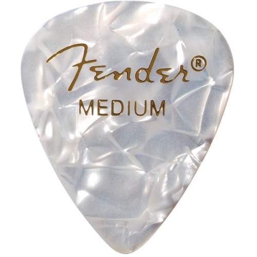 Fender 1980351805 Medium White Moto Picks, 12 Pack