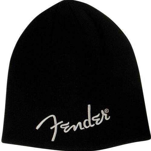 9106111706 Fender Logo Beanie, Black, One Size
