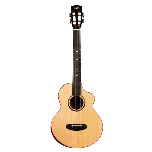 Kala KA-CT-SSRW-BG-C Contour All Solid Gloss Spruce Rosewood Baritone Ukulele w/ Cutaway and Bag