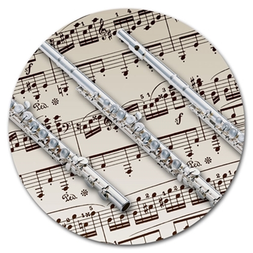 Music Gift 621593-FLUT Flute Round Mouse Pad
