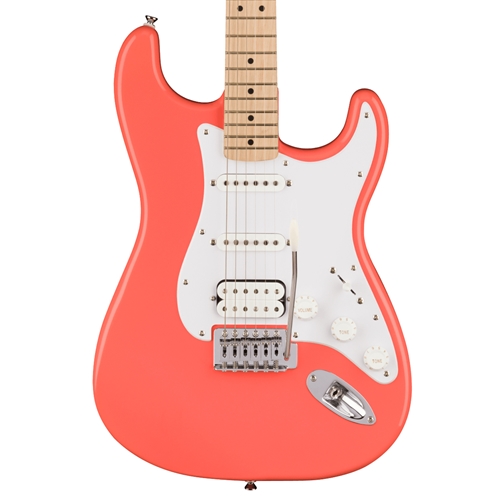 Squier Sonic Stratocaster HSS Electric Guitar, Maple Fingerboard, Tahitian Coral