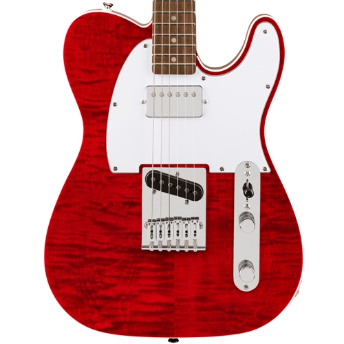 Squier Affinity Series Telecaster FMT SH Electric Guitar, Crimson Red Transparent