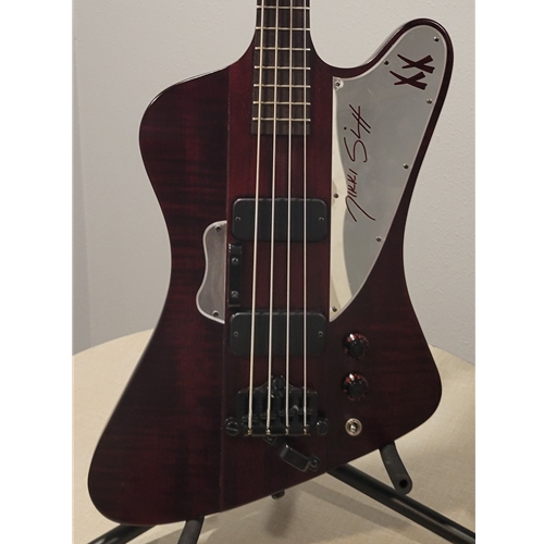 Used Gibson Nikki Sixx Signature Thunderbird Electric Bass Guitar, Black Cherry