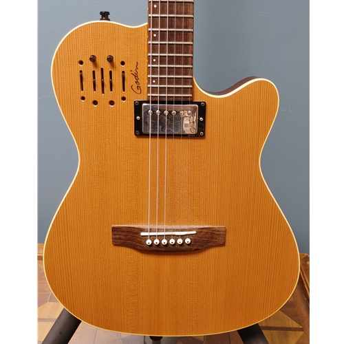 Beacock Music - Used Godin A6 Ultra Semi-Hollowbody Acoustic/Electric  Guitar, Natural